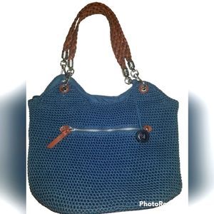 The Sak Blue Shoulder Crochet Bag
